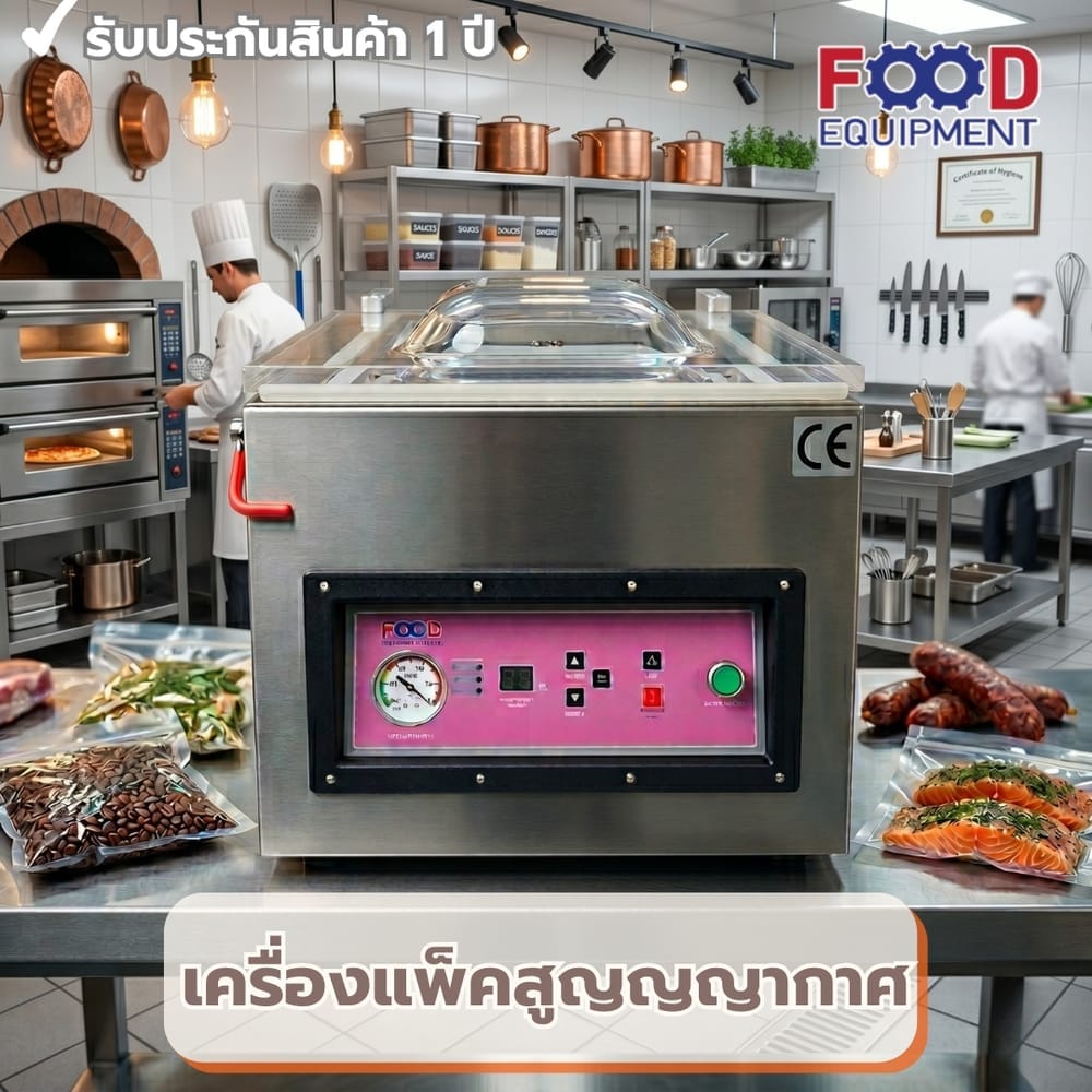 เครื่องซีลสูญญากาศ FOOD EQUIPMENT รุ่น FOOD-400TE/B สำหรับแพ็คสุญญากาศ